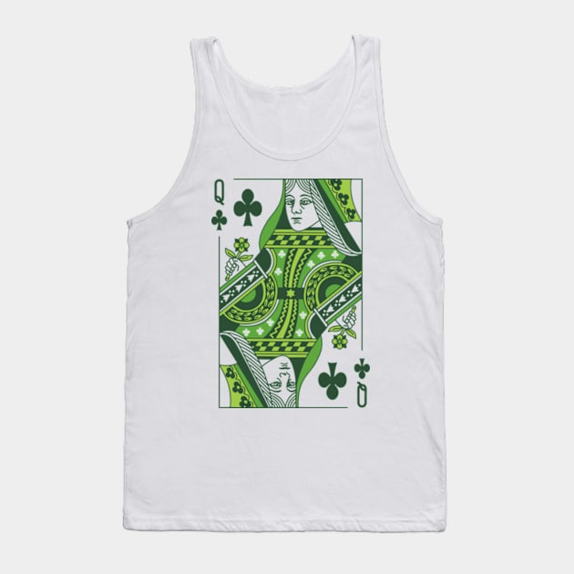 Queen of Clubs St Patricks Day Tank Top by GraciafyShine